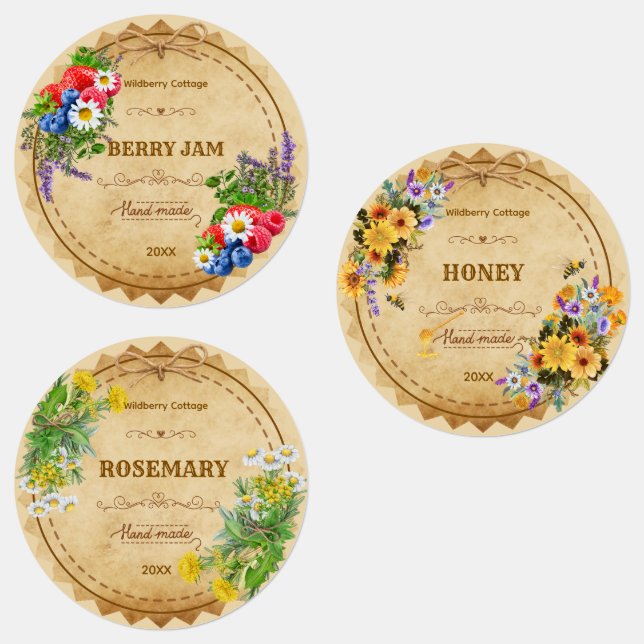 Cottagecore Waterproof Jar Labels (Group)