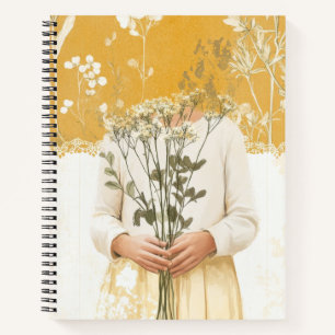 Cottagecore Wildflower Bouquet Portrait Notebook