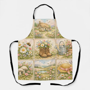 Cottagecore Wildflower Garden Patchwork Apron