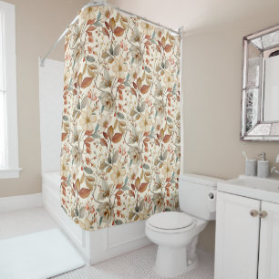 Cottagecore Wildflower Watercolor Vintage Pattern Shower Curtain
