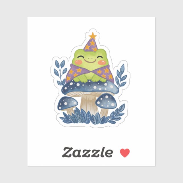 Cottagecore Wizard Frog on Mushroom (Sheet)