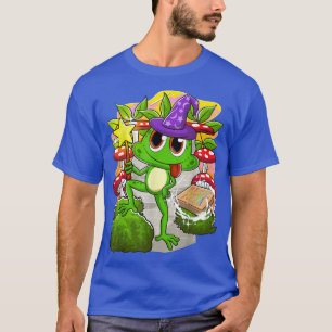 Cottagecore Wizard Frog Summoning Pizza Lover Mush T-Shirt