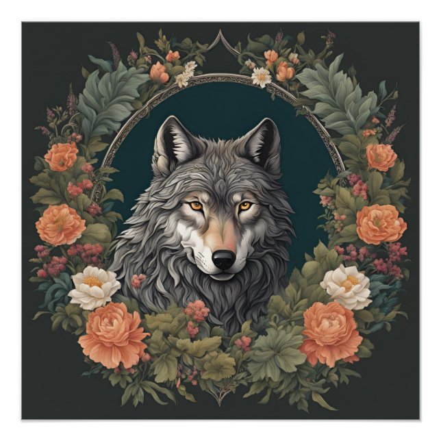 Cottagecore Wolf Poster (Front)