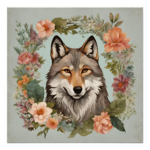 Cottagecore Wolf Poster