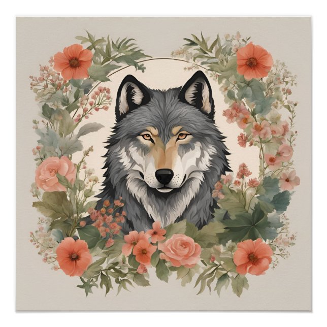 Cottagecore Wolf Poster (Front)
