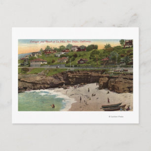 Cottages and Beach at La Jolla Postcard