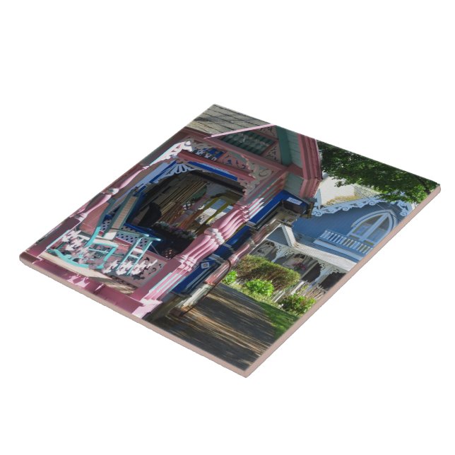 Cottages in a Row - Martha's Vineyard Ceramic Tile (Side)