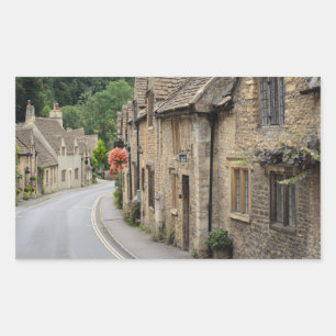 Cottages in Castle Combe, UK rectangle sticker