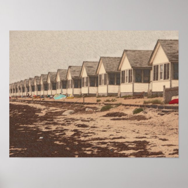 Cottages on the Beach Poster (Front)
