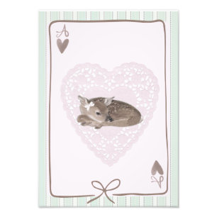 Cotteque sweet fawn card pink poster wall art