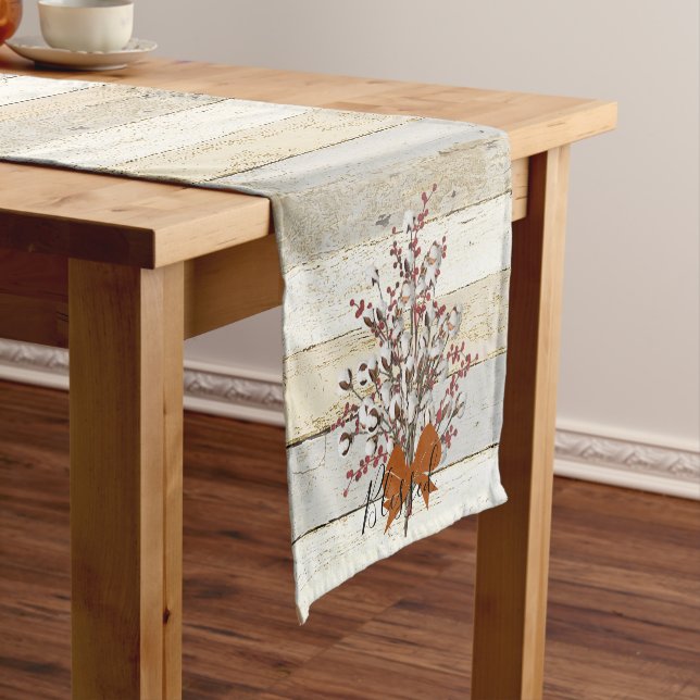 Cotton & berries short table runner (In Situ)