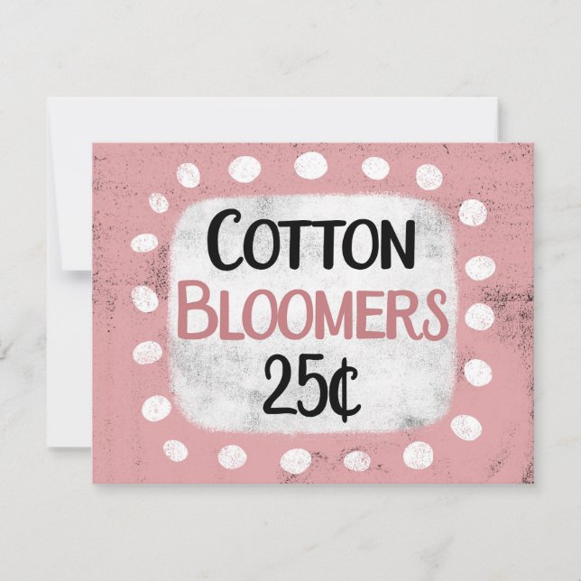 Cotton Bloomers 25 Cents Greeting Card (Front)