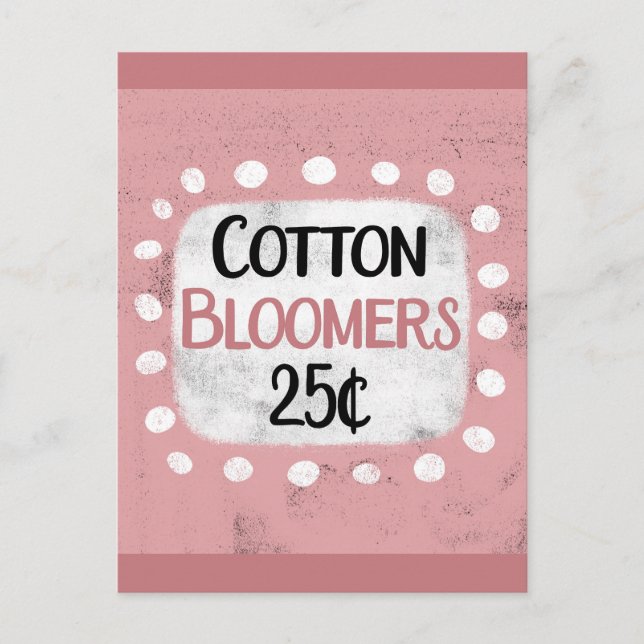 Cotton Bloomers 25 Cents Postcard (Front)