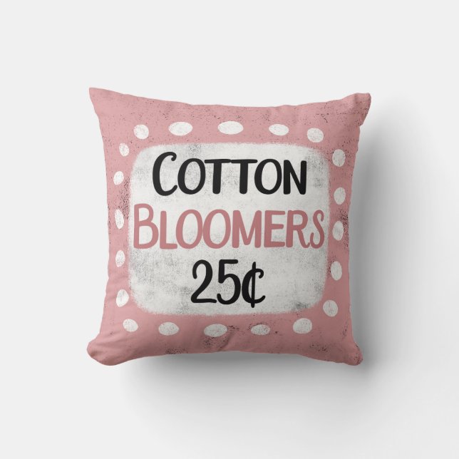 Cotton Bloomers 25 Cents Throw Pillow (Front)