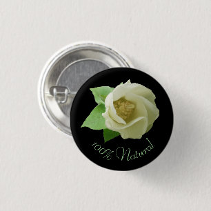 Cotton Blossom, 100% Natural 3 Cm Round Badge