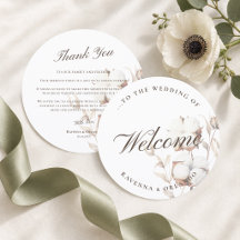 Cotton Boho Wedding Place Setting Thank You Card
