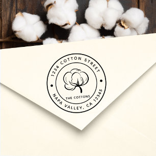 Cotton Boll Create Your Own Return Address Self-inking Stamp