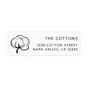 Cotton Boll Icon   Return Address Label