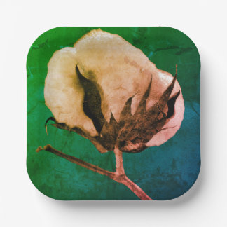 Cotton Boll Paper Plate