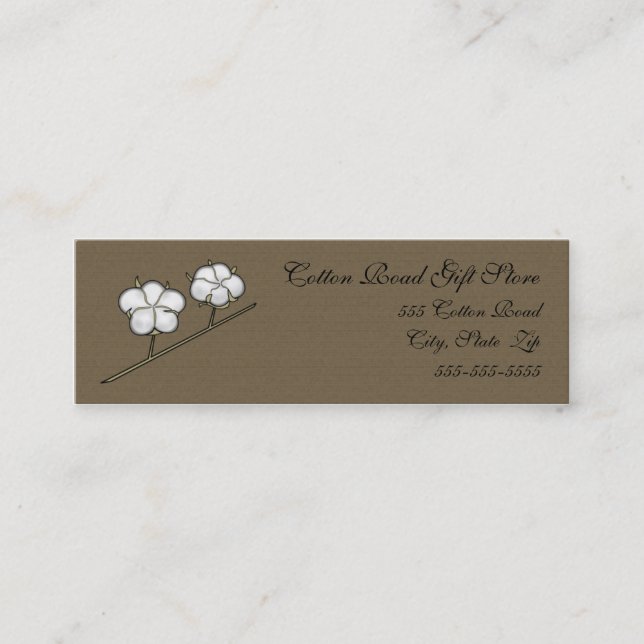 Cotton Boll Skinny Business Card (Front)