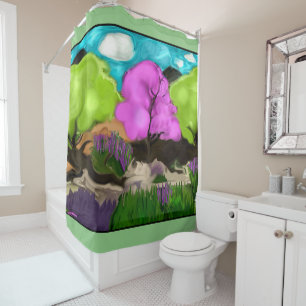 Cotton Candy Abstract Art Shower Curtain