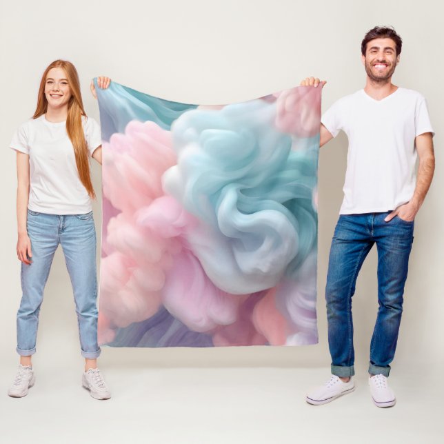 Cotton Candy Abstract Fleece Blanket (In Situ)