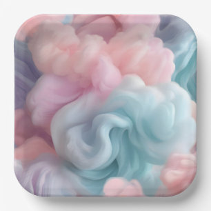 Cotton Candy Abstract Paper Plate