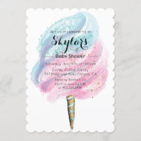 Cotton Candy Baby Shower Invitation