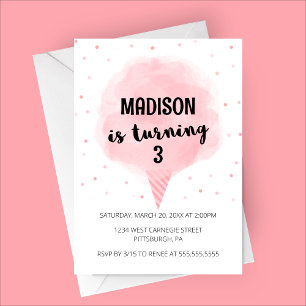 Cotton Candy Birthday Party Invitation