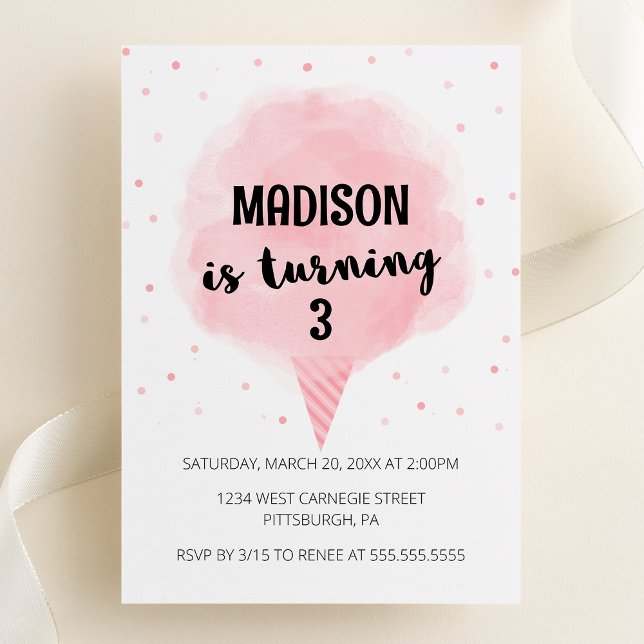 Cotton Candy Birthday Party Invitation (Creator Uploaded)