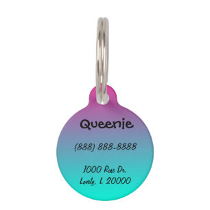 Cotton Candy Blue and Purple Ombre Pet Tag