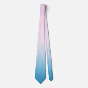 Cotton Candy Blue Pink Watercolor Soft Pastel Tie