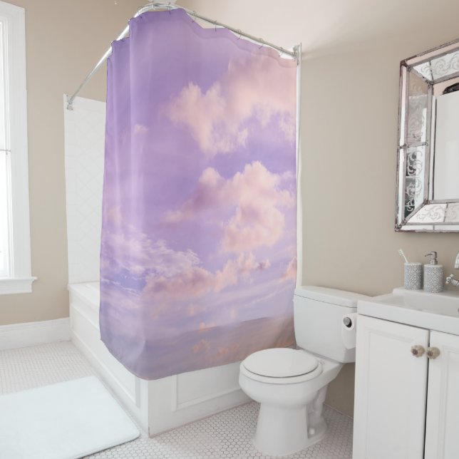 Cotton Candy Caribbean Clouds 1 Shower Curtain (In Situ)