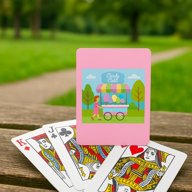 Cotton Candy Cart in Park Sweet Summer Treat Playing Cards (Creator Uploaded)