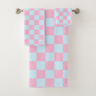 Cotton Candy Checkerboard Bath Towel Set