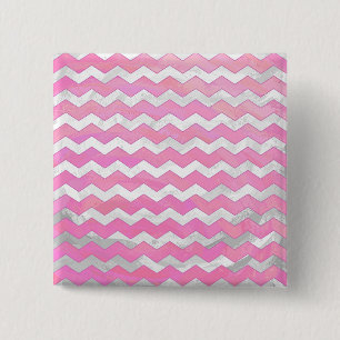 Cotton Candy Chevon Pattern 15 Cm Square Badge