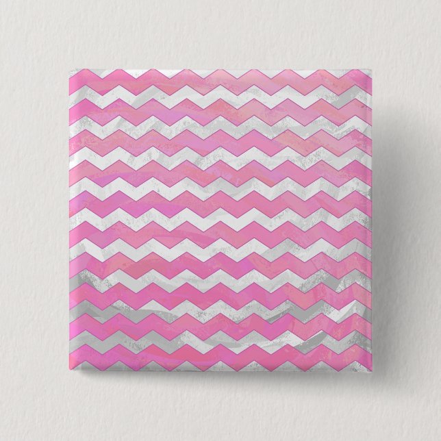 Cotton Candy Chevon Pattern 15 Cm Square Badge (Front)