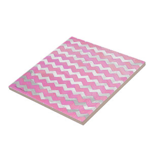 Cotton Candy Chevon Pattern Ceramic Tile