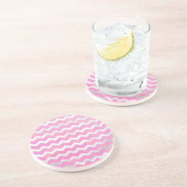 Cotton Candy Chevon Pattern Coaster (Side)