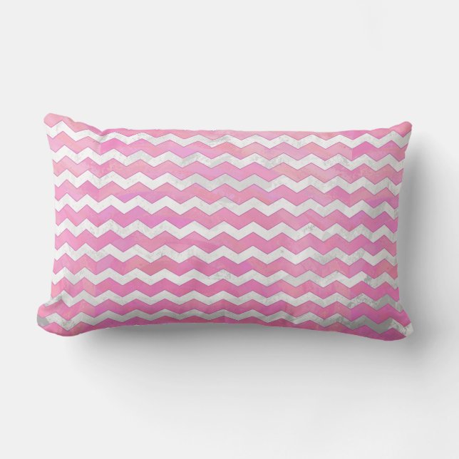 Cotton Candy Chevon Pattern Lumbar Cushion (Front)