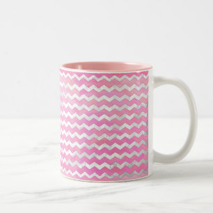 Cotton Candy Chevon Pattern Two-Tone Coffee Mug