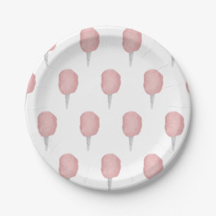 Cotton Candy Circus Carnival Pink Party Paper Plate
