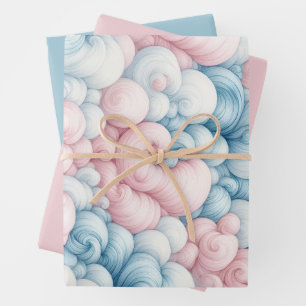 Cotton Candy Clouds Wrapping Paper Sheet