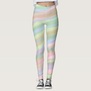Cotton candy color striped Leggings