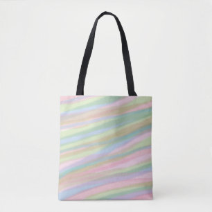 Cotton candy colors striped Tote Bag