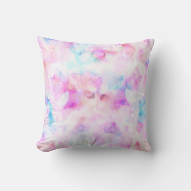 Cotton Candy Colours Watercolor Glam Cushion (Front)