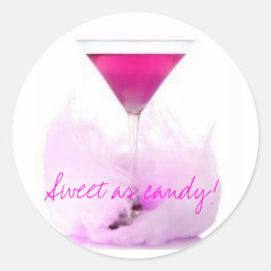 cotton candy cosmo classic round sticker