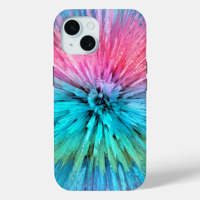 Cotton Candy Energy Burst Fractal Art Case-Mate iPhone Case (Back)