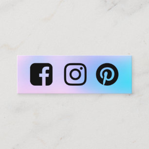 Cotton Candy Facebook Instagram Pinterest Mini Business Card