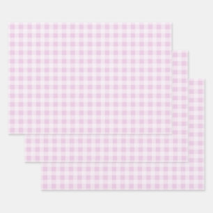 Cotton Candy Gingham Wrapping Paper Sheets